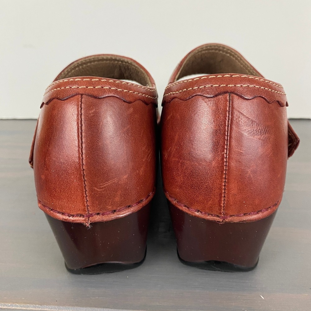 Dansko Mary Jane Clog Shoes Size 6 EU 36 British Tan Floral Boho Preppy Academia - Picture 5 of 10